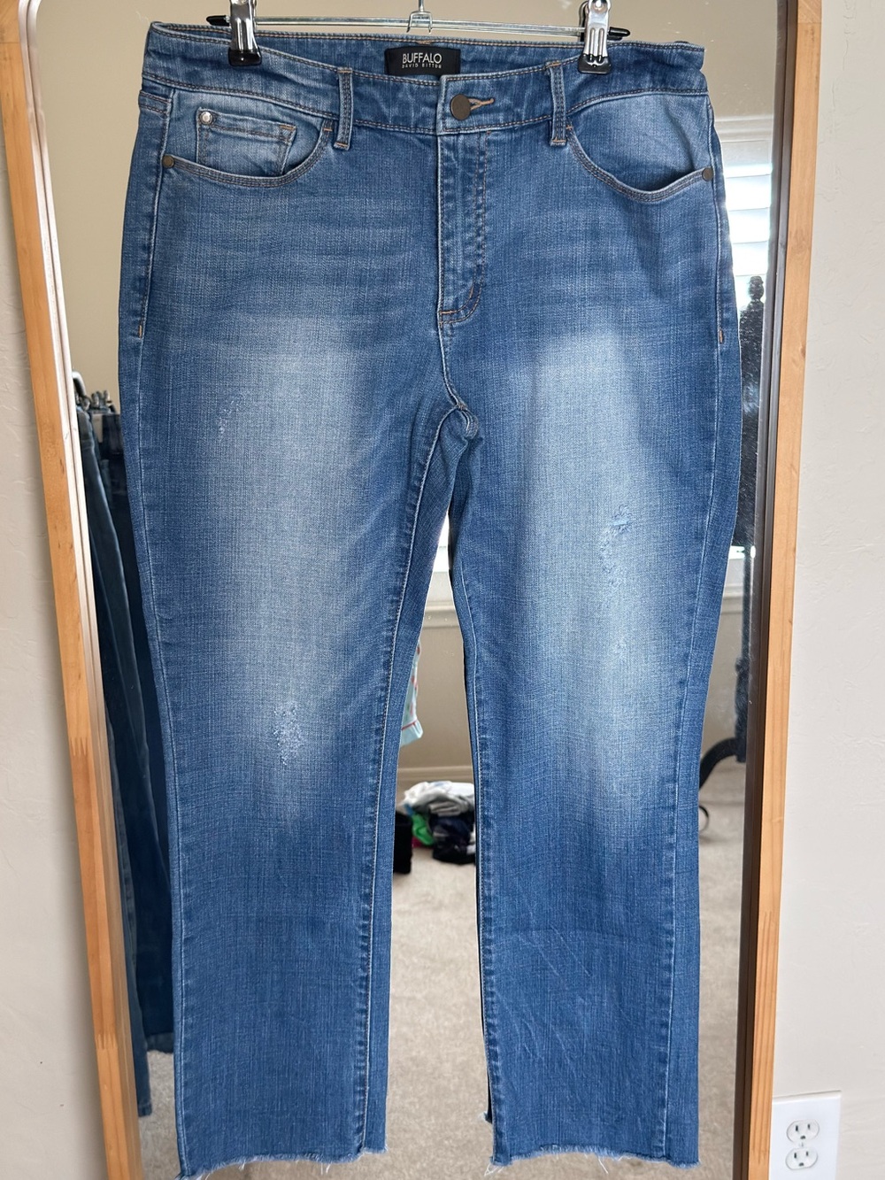 Buffalo David Bitton Light Blue Denim Jeans with Contrast Stitching